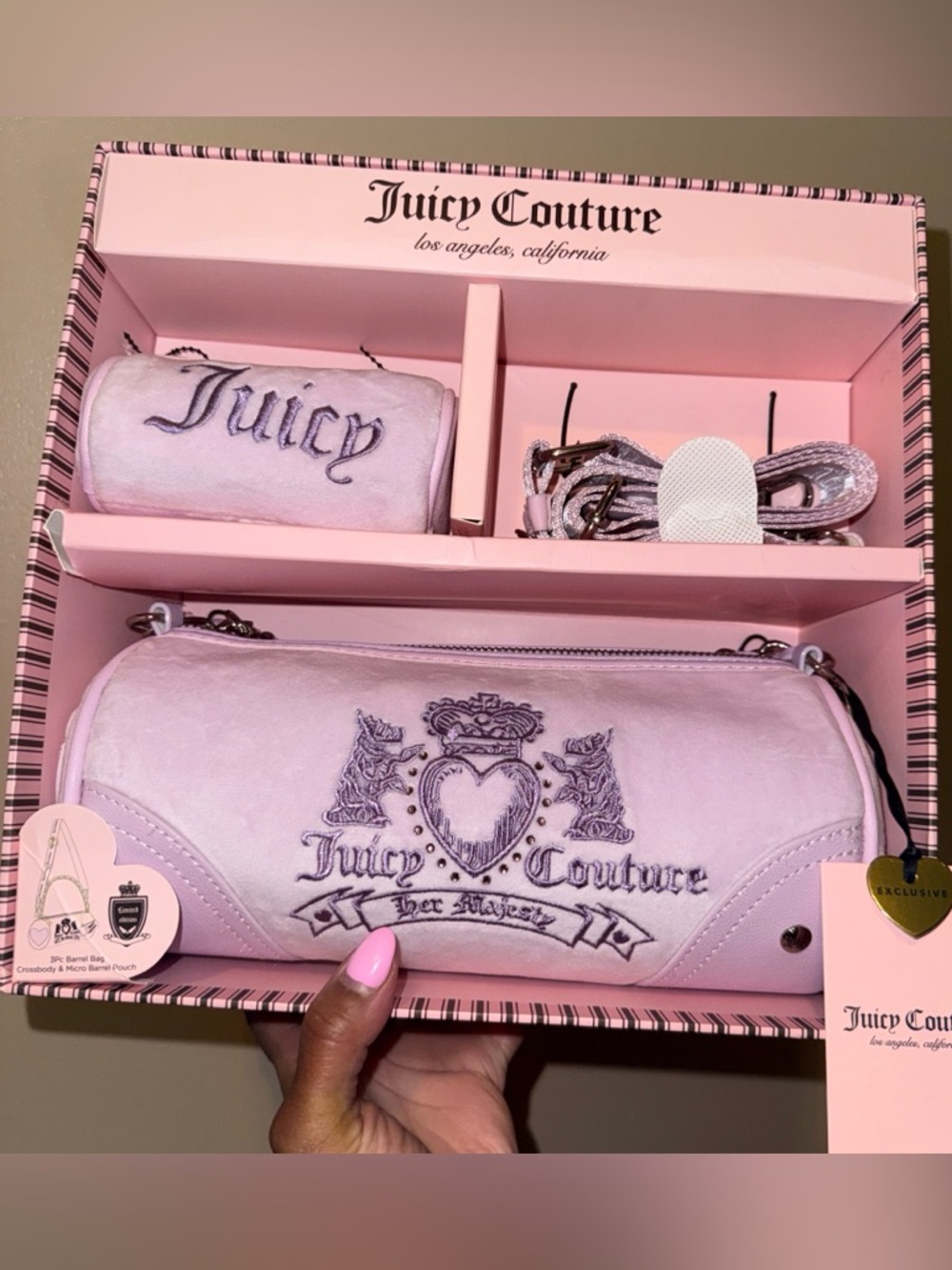 NEWs Juicy Couture Heritage Barrel Bag Set Bag in Lilac Mist